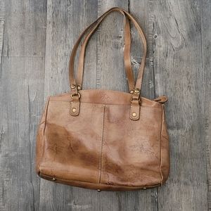 Patricia Nash Poppy World Map Leather Purse